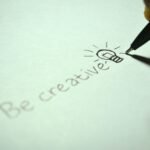 close up of writing "be creative"