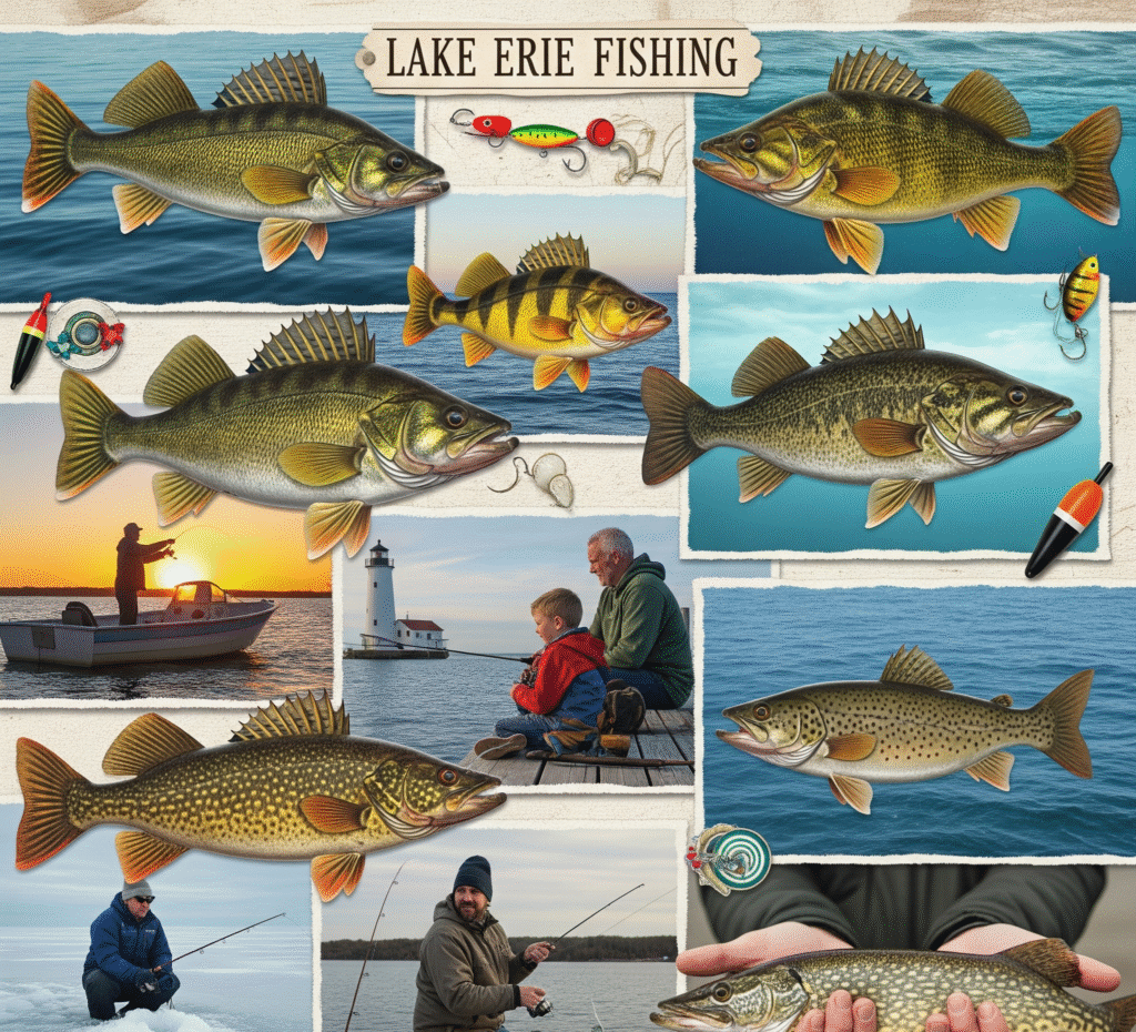 Angler holding one of the top Lake Erie fish species – trophy walleye