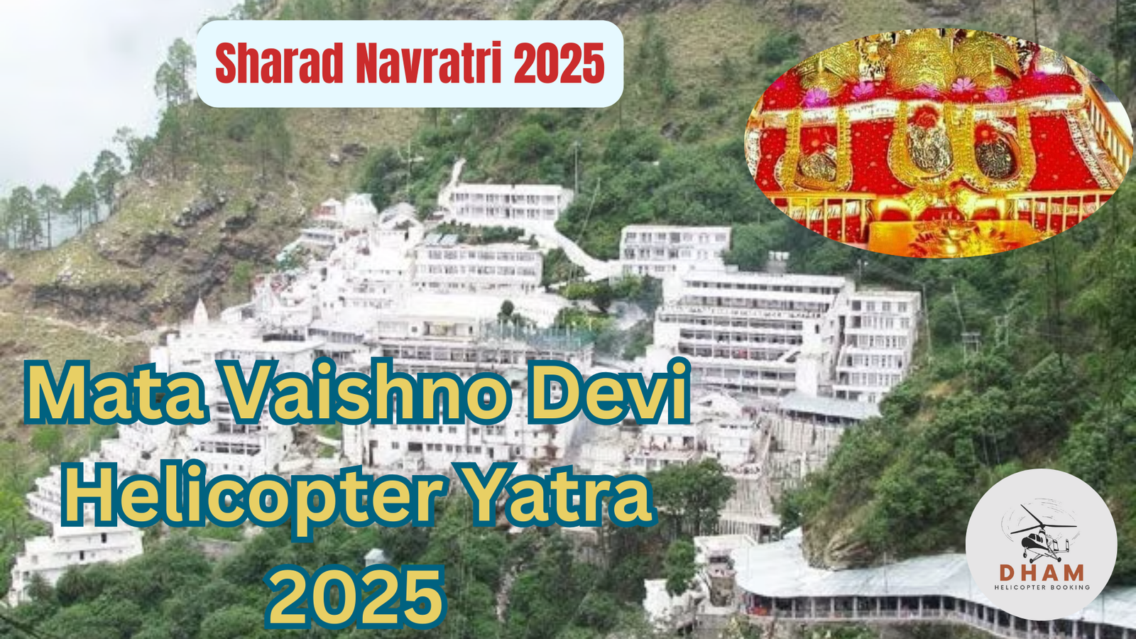 View of Vaishno Devi shrine from the helicopter ride of Vaishno Devi yatra