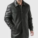 Men's Leather Trench Coat