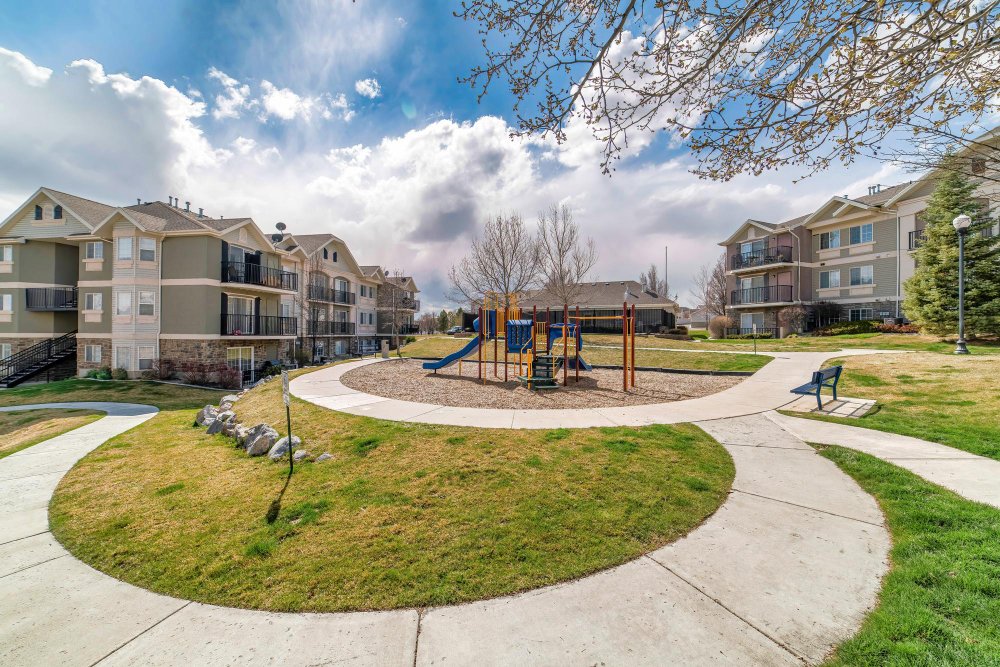 Playground and park in a subdivision