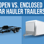 open car hauler trailer and an enclosed car hauler trailer