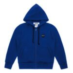 Comme Des Garcons Blue Zip Up Hoodie