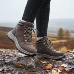 black leather hiking boots
