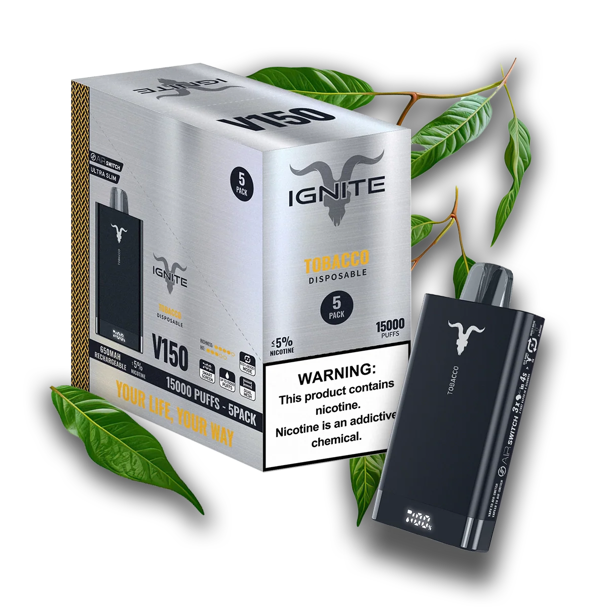 IGNITE V150 15000 Puffs: Affordable Rechargeable Vape in UAE
