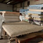 Mattress removal Kent WA – old and used mattresses being collected and recycled for proper disposal services.