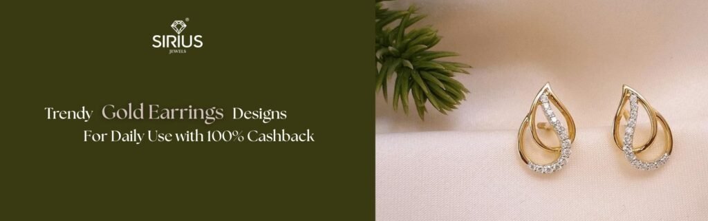 Trendy Gold Earrings Designs for Daily Use with 100%Cashback