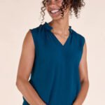 Frill Neck Sleeveless Top