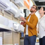 Couple shopping for an aircon
