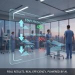 Nurse using AI medical scribe with PointClickCare