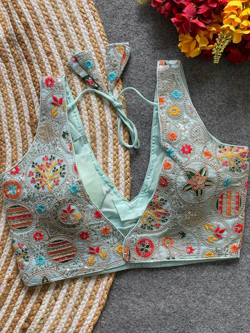 Designer Blouse on Lehenga