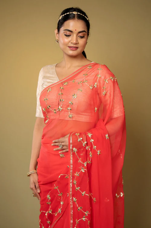 Chiffon Gota Patti Saree